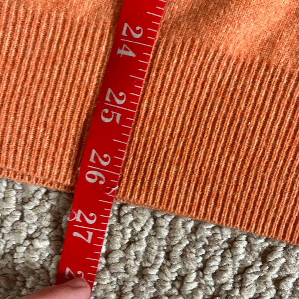 Giasone Italian 100% Cashmere Orange Sweater Crew Neck 2 ply Large - Picture 5 of 6